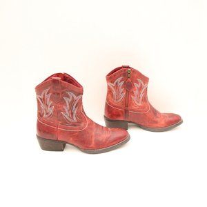 Ariat Unbridled Billie Red ankle cowboy size 7